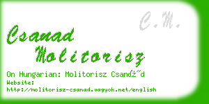 csanad molitorisz business card